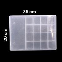 35x20 cm 17 Bölmeli  Organizer Kutu (Takı Kutusu)  - Şeffaf
