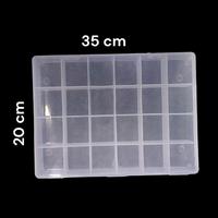 35x20 cm 24 Bölmeli  Organizer Kutu (Takı Kutusu)  - Şeffaf