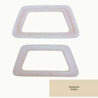 37 No Polyester Reçine Çanta Sapı Çifti Yamuk Dikdörtgen Krem - 16x8 cm