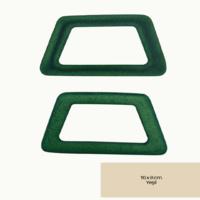 38 No Polyester Reçine Çanta Sapı Çifti Yamuk Dikdörtgen Yeşil - 16x8 cm