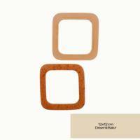 39 No Polyester Reçine Çanta Sapı Çifti Kare Desenli Bakır - 12x12 cm
