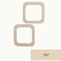 42 No Polyester Reçine Çanta Sapı Çifti Kare  Krem - 12x12 cm