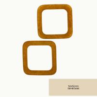 43 No Polyester Reçine Çanta Sapı Çifti Kare Simli Gold - 12x12 cm