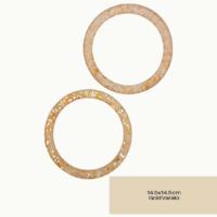 45 No Polyester Reçine Çanta Sapı Çifti Yuvarlak Gold Varaklı - 14.5x14.5 cm