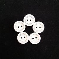 15 mm 6 No Beyaz Handmade Ahşap Düğme (5 Adet)