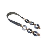 60 cm Deri - Boncuk Detaylı Çanta Sapı (Adet) - Gri (Boncuk Kısımları Görselden Farklı Olabilir)