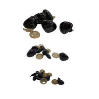 8-14-20 mm SİYAH Amigurumi Vidalı Burun (10'ar Adet)