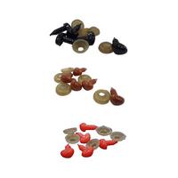 8 mm Amigurumi Vidalı Burun - 10'ar Adet - Siyah-Kahverengi-Kırmızı