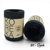 80 No Siyah - 1 Adet - Milano KOREKA Yumuşak Dokulu Rafya 100gr 220mt 