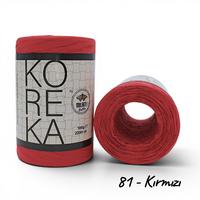 81 No Kırmızı - 1 Adet - Milano KOREKA Yumuşak Dokulu Rafya 100gr 220mt 