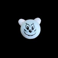 Ahşap Top Şeklinde Kedi Boncuk - Beyaz- Açık Pudra Pembe