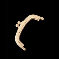 Krem Plastik Çanta - Cüzdan Klipsi - 9 cm