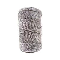 Açık Gri - Mavi Simli Polyester Makrome İpi 200 gr.