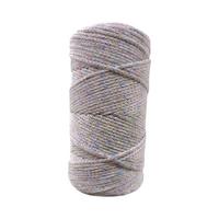 Açık Gri - Renkli Simli Polyester Makrome İpi 200 gr.