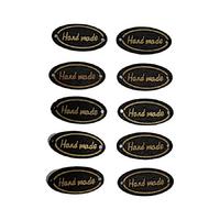 Ahşap Handmade Etiket 29 No (10 Adet) - 26 mm - Siyah