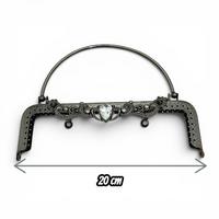 Antik Taşlı Çanta Klipsi - Burs (SN 45) / 20 cm - Antrasit (Dikişli)