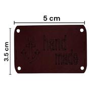 B106 - Handmade Büyük Deri Etiket ( 1 ADET ) - 5x3.5cm Bordo
