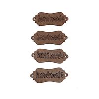 B37 - Handmade Deri Etiket (4 Adet) - 33 mm