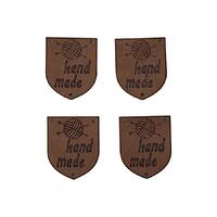 B41 - Handmade Deri Etiket (4 Adet) - 25X20,5 mm