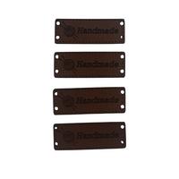 B81 - Handmade Deri Etiket (4 Adet) - 35 mm Kahverengi