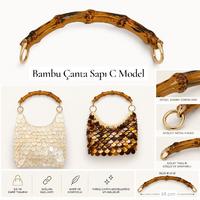 Bambu Görünümlü Çanta Sapı C Model ADET - 14 cm