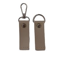 Bej Deri Kancalı Çanta Böce Çifti - 8 cm (Gümüş Klipsli)