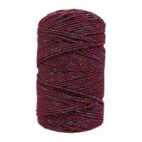 Bordo - Renkli Simli 1.5 mm Simli Slim Supla (Supra) Çanta ve Runner İpi - 180-200 gr. 200 mt.
