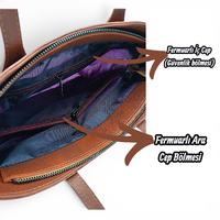 ÇantaPro - Askılı Deri Detaylı Hazır Çanta Astarı İçi 60x32 cm