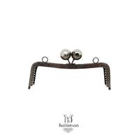 Desenli İnci Vidalı Çanta Klipsi - Burs (SN9 ) / 16 cm - Antrasit (Dikişli)