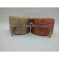 Desenli Kare Çanta Klipsi - Burs / 16 cm - Gümüş (Dikmeli)