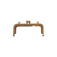 Desenli Kare Çanta Klipsi - Burs / 8 cm - Gold (Dikmeli)