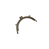 Desenli Oval Çanta Klipsi - Burs / 10 cm - Eskitme Gold (Dikmeli)