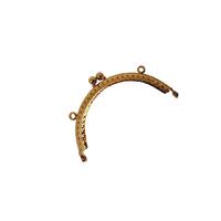 Desenli Oval Çanta Klipsi - Burs / 10 cm - Gold (Dikmeli)