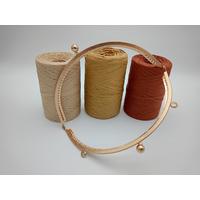 Desenli Oval Çanta Klipsi - Burs / 16 cm - Gold (Dikmeli)