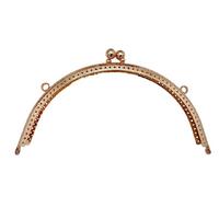 Desenli Oval Çanta Klipsi - Burs / 20 cm - Gold (Dikmeli)