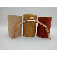 Desenli Oval Çanta Klipsi - Burs / 20 cm - Gold (Dikmeli)