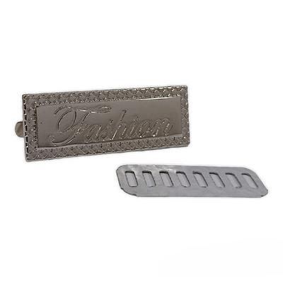 Dikdörtgen Gümüş Metal Plaka / Metal Etiket Adet - 43x15mm