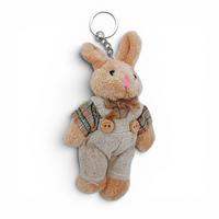 Ekose Desenli Pantolonlu Tavşan Anahtarlık & Çanta Süsü - 14 cm