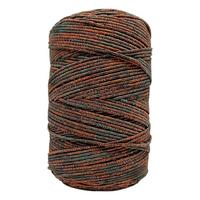 Gri - Kahverengi Simli 1.5 mm Simli Slim Supla (Supra) Çanta ve Runner İpi - 180-200 gr. 200 mt.