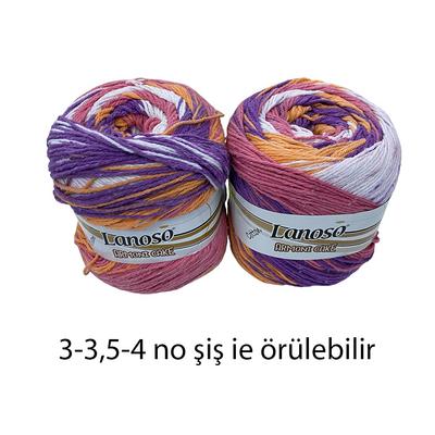 İ4600 - 400 gr. (2 Adet) Lanoso %55 cotton pamuk batik İhraç Fazlası İp  