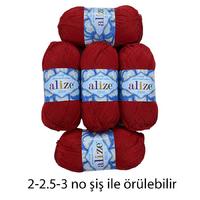 İH5167 - 250 gr. (5 Adet - 1 Adedi 50 gram - "Küçük" Çile) Alize miss % 100 merserize cotton 280 mt ince  Color 56