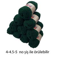 İH5378 - 515 gr. (10 Adet) Nako outlet koyu yeşil İhraç Fazlası İp