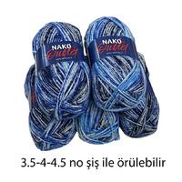 İH5559 - 600 gr. (5 Adet) % 75 yün batik Nako outlet İhraç Fazlası İp