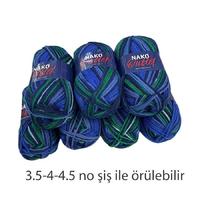 İH5752 - 790 gr. (7 Adet) % 75 yün batik Nako outlet İhraç Fazlası İp