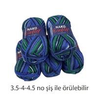 İH5753 - 600 gr. (5 Adet) % 75 yün batik Nako outlet İhraç Fazlası İp 