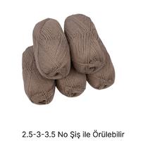İH6020 - 500 gr. (5 Adet) % 75 yün toprak rengi  İhraç Fazlası İp