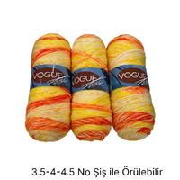 İH6189 - 410 gr. (3 Adet) Nako vogue batik uzun sarım İhraç Fazlası İp