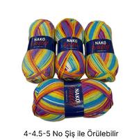 İH6265 - 688 gr. (4 Adet) % 75 yün batik Nako outlet  İhraç Fazlası İp