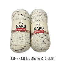 İH6286 - 408 gr. (2 Adet) Nako outlet tweedli yumuşak doku uzun çile İhraç Fazlası İp