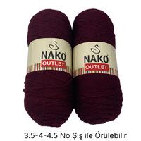 İH6287 - 410 gr. (2 Adet) Nako outlet  yumuşak doku uzun çile İhraç Fazlası İp